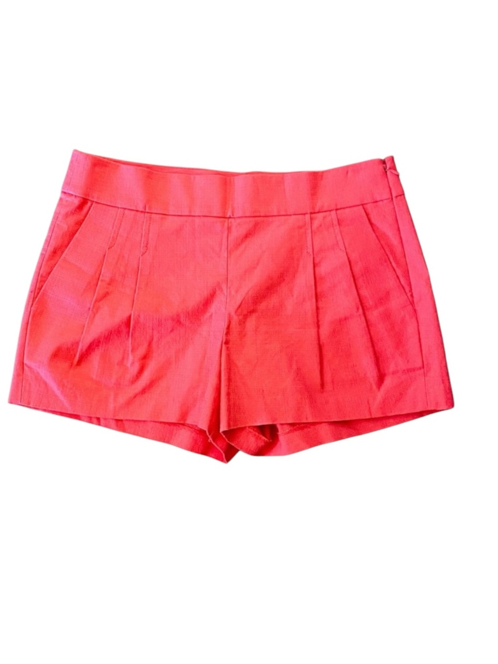 J.CREW RED SHORT SHORTS SIZE 4 PLEATS SUMMER BEACHY POOL RESORT PREPPY VIBRANT